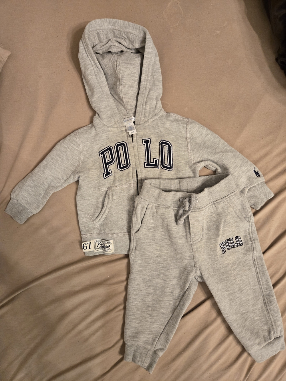 Ralph Lauren Light Gray POLO Hoodie & Joggers Set